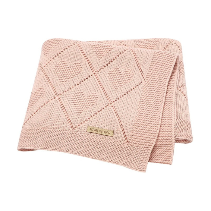 couverture-bebe-tricotee-rose