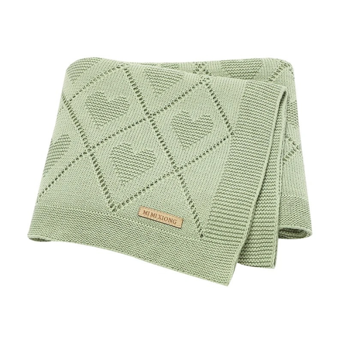 couverture-bebe-tricotee-verte