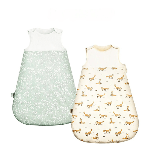 gigoteuse-bebe-sans-manches-douce-foret-motifs-renard-et-brin-d'herbe