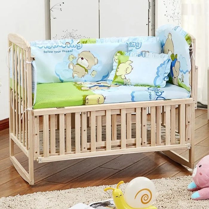 tour de lit bebe complet motif ours endormi