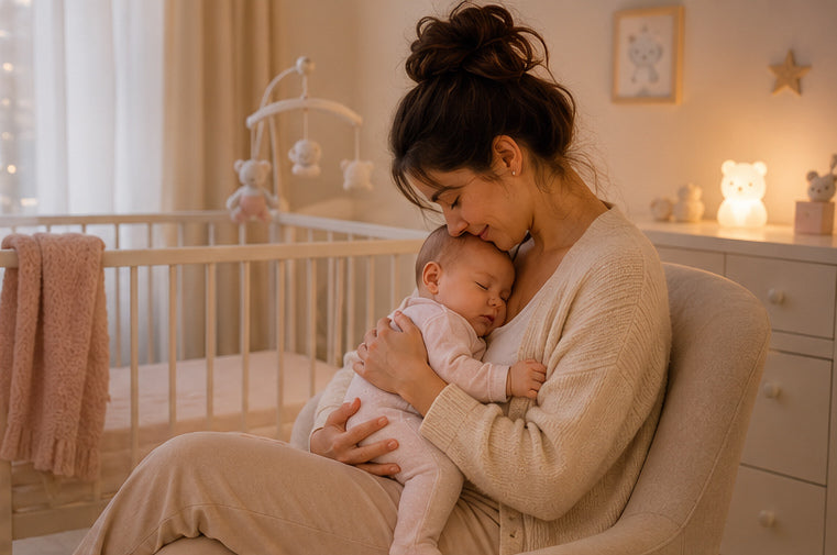 maman et son bébé endormi