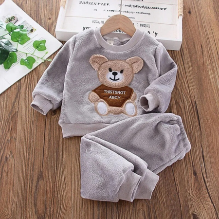 Pyjama-enfant-polaire-ours-gris