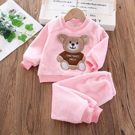 Pyjama-enfant-polaire-ours-rose