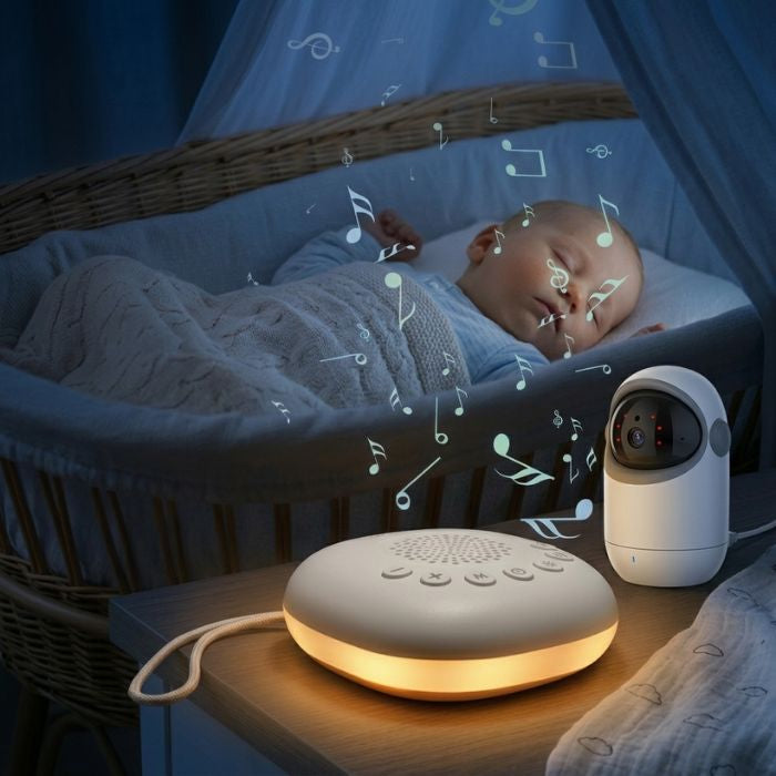 bebe-dort-paisiblement-avec-machine-a-bruit-blanc-veilleuse