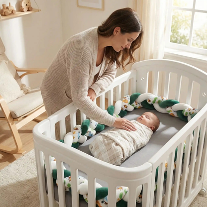 bebe-endormi-avec-sa-maman-qui-le-caresse-protege-par-tour-de-lit-tresse-respirant-et-securise-motif-jungle