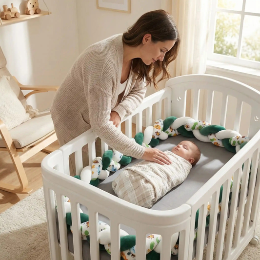 bebe-endormi-avec-sa-maman-qui-le-caresse-protege-par-tour-de-lit-tresse-respirant-et-securise-motif-jungle