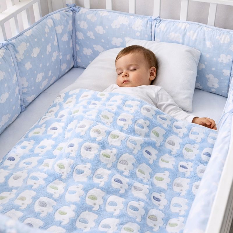bebe-garcon-endormi-couvert-de-couverture-bebe-en-polaire-elephant-bleue