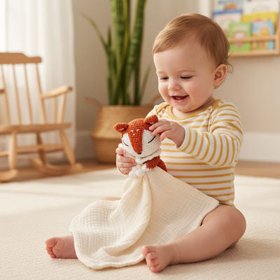 bebe-joyeux-avec-doudou-renard-creme