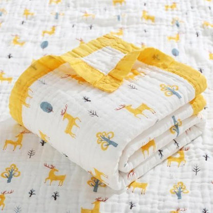 couverture-bebe-coton-calin-cerf-jaune