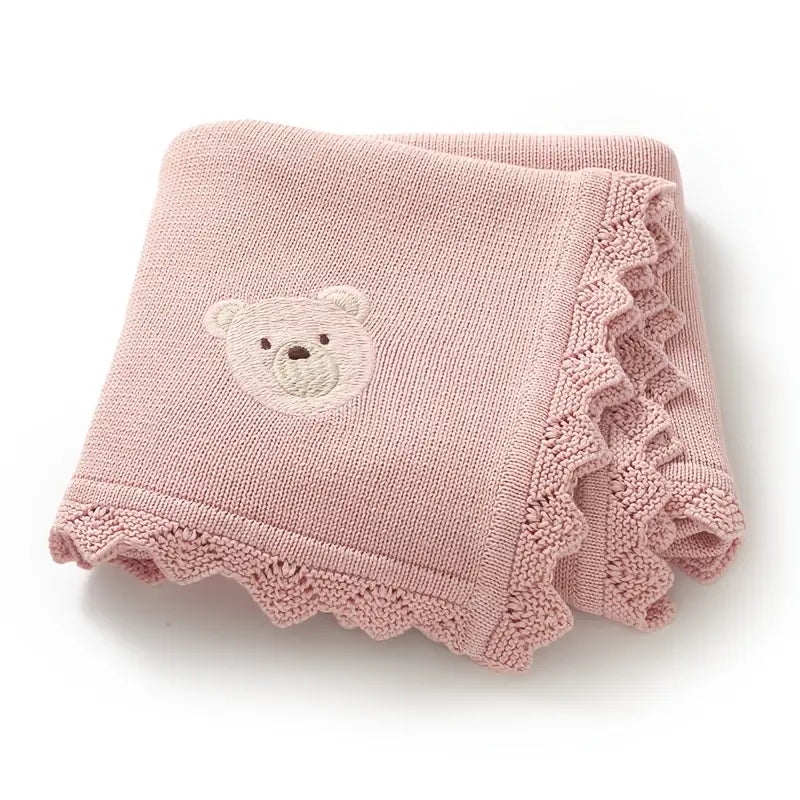 couverture-bebe-tricotee-ourson-rose