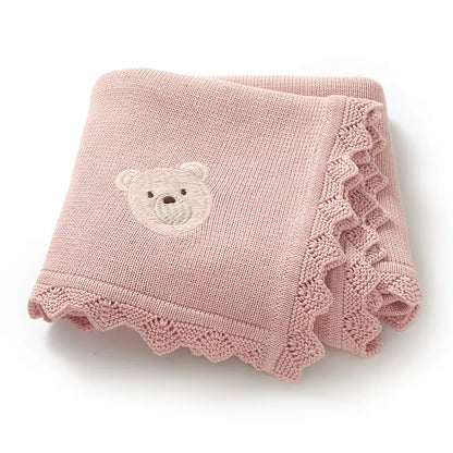 couverture-bebe-tricotee-ourson-rose