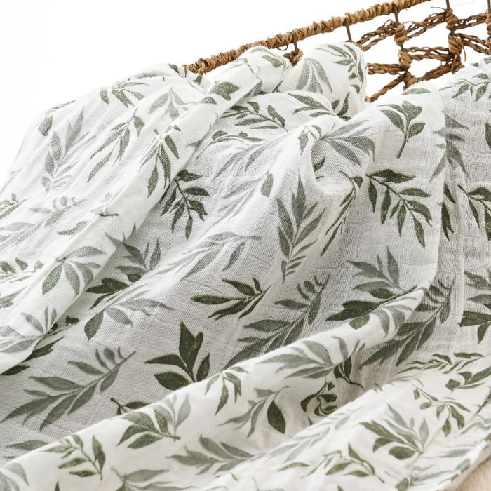 design-vegetal-tendance-de-couverture-emmaillotage-gaz-de-coton-feuilles