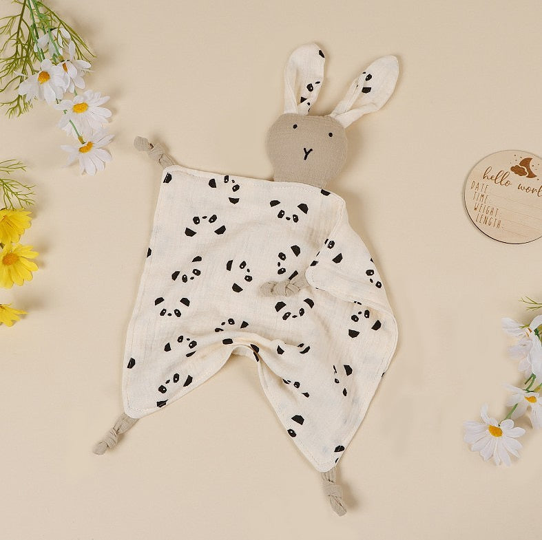 doudou lapin douce tendresse beige panda
