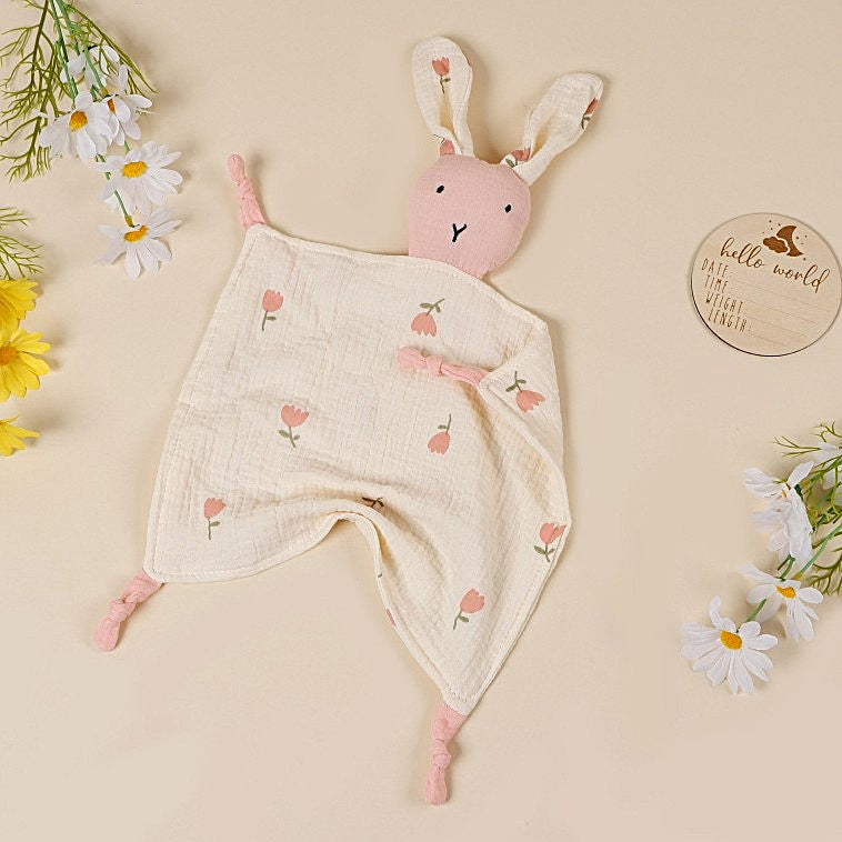 doudou lapin douce tendresse fleuri rose