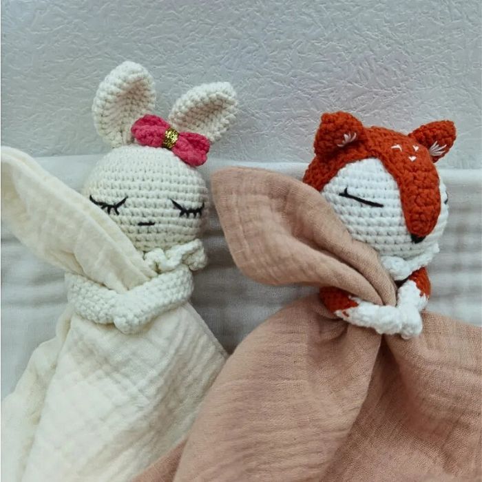 doudou bebe nin nin renard et lapin 