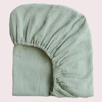 Drap housse pour matelas 70 x 140 cm - coton doux vert sauge 