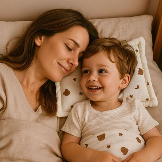 maman-avec-son-bebe-qui-dort-avec-oreiller-bebe-ours-etoile