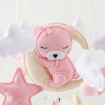 mobile-ourson-figurine-ours-rose-endormi