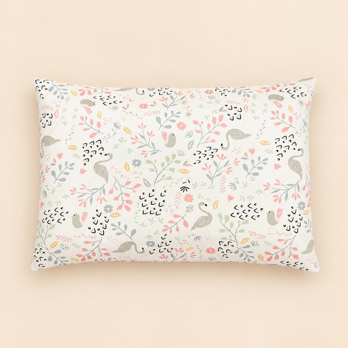 taie d'oreiller bébé flamants et roses 30 x 50 cm en coton doux 