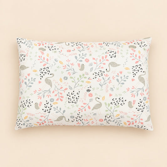 taie d'oreiller bébé flamants et roses 30 x 50 cm en coton doux 