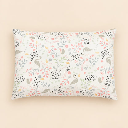 taie d'oreiller bébé flamants et roses 30 x 50 cm en coton 
