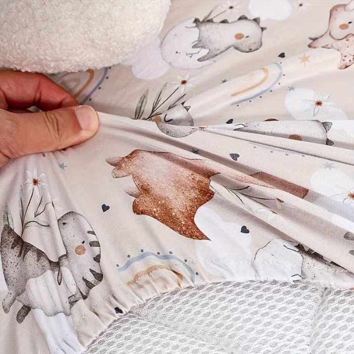 tissu de qualite de drap housse lit bebe dino