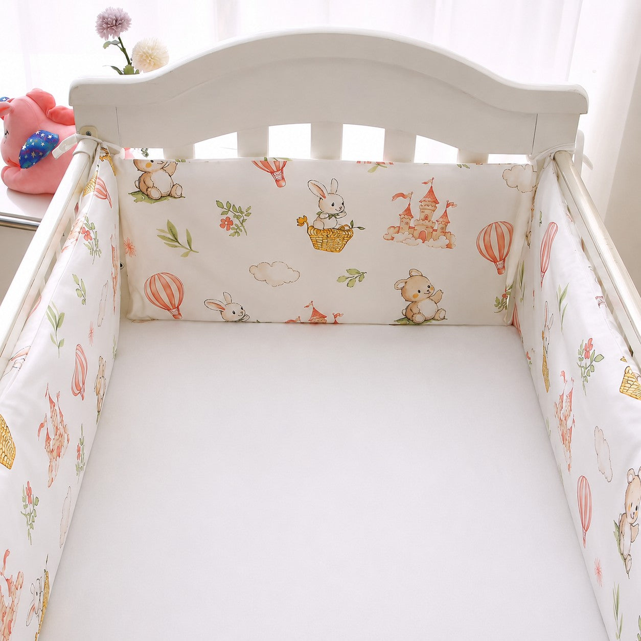 tour de lit bébé fille château lapin enchanté 200 cm