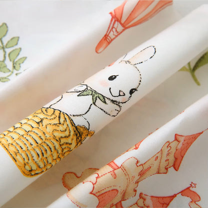 tour de lit bébé fille château lapin enchanté aux motifs lapin montgolfière château et feuilles