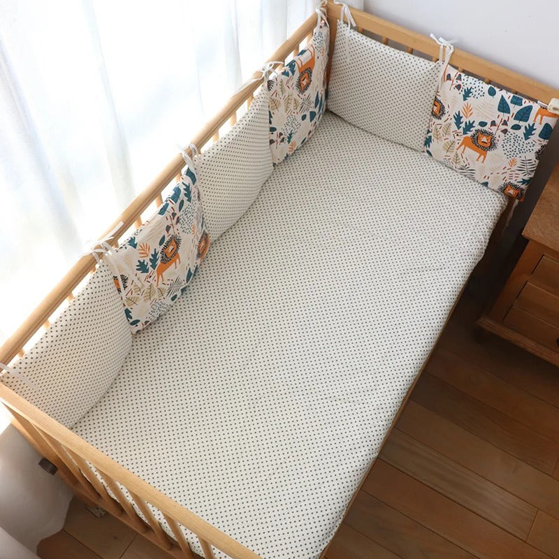 tour de lit bébé garçon set complet savane ensemble coussins et drap housse