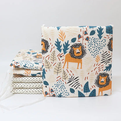 tour de lit bébé garçon set complet savane six coussins motifs lion jungle  étoiles